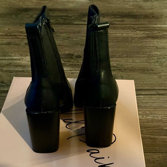 Wild Pair Trinity Pointed-Toe Pull-on Knit Dress Booties Black Smooth Size 7 New - Picture 6 of 7